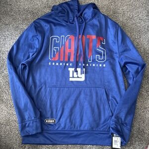 New York Giants NFL Combine Men's Backfield Team Hoodie Sweatshirt Blue Size‎ M